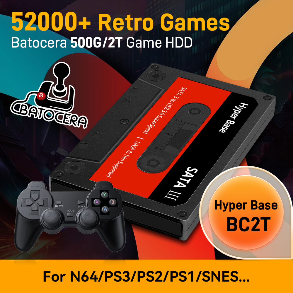 Gaming Console Driving - Batocera 500G/2T Emulator Game Hard Drive