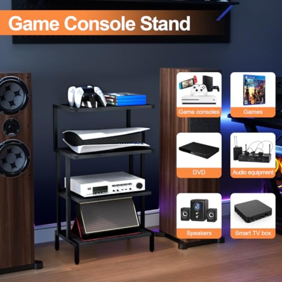 Media Stand Gaming Shelf 4 Tie - Gaming Console Organizer review and price