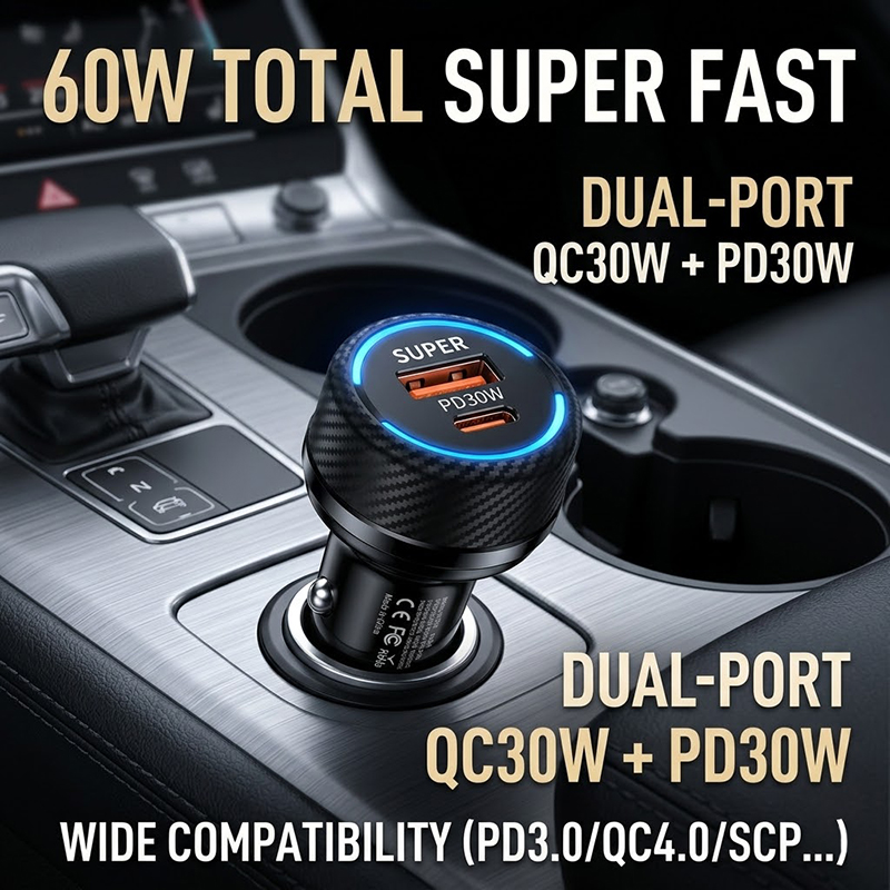 Type C 60W Fast Car Charger Du - Gaming Console In Car review and price